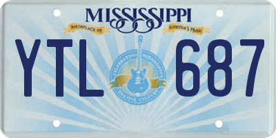MS license plate YTL687