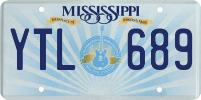 MS license plate YTL689
