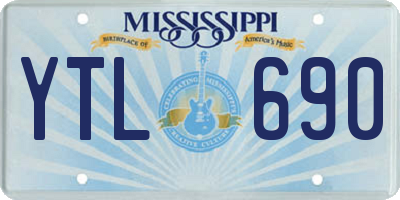MS license plate YTL690