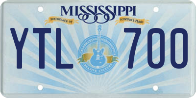 MS license plate YTL700