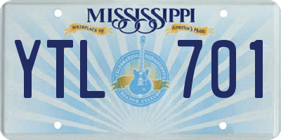 MS license plate YTL701