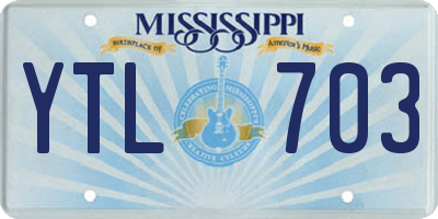 MS license plate YTL703