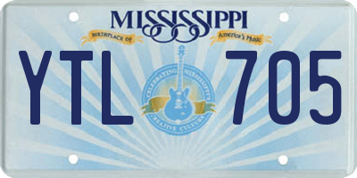 MS license plate YTL705