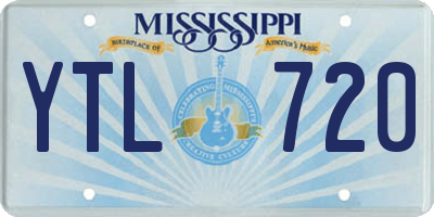 MS license plate YTL720