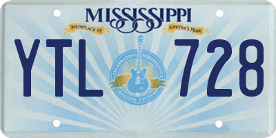 MS license plate YTL728