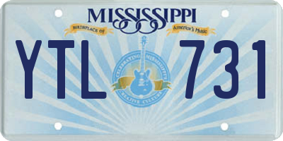 MS license plate YTL731