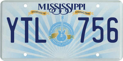 MS license plate YTL756