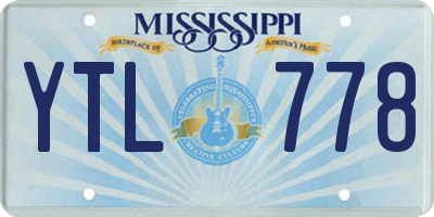 MS license plate YTL778