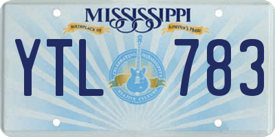 MS license plate YTL783