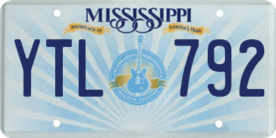 MS license plate YTL792