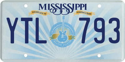 MS license plate YTL793