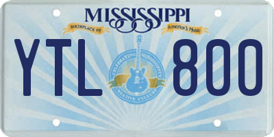 MS license plate YTL800