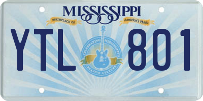 MS license plate YTL801