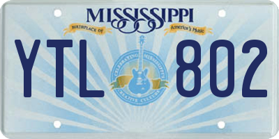 MS license plate YTL802