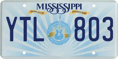 MS license plate YTL803