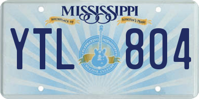 MS license plate YTL804