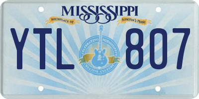 MS license plate YTL807