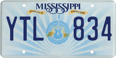 MS license plate YTL834