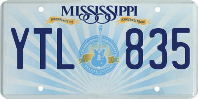 MS license plate YTL835