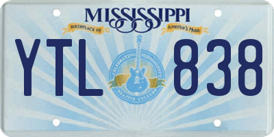 MS license plate YTL838