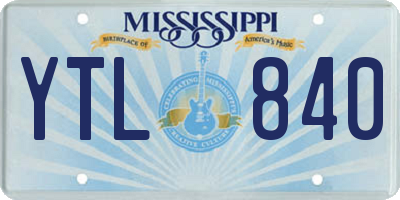 MS license plate YTL840
