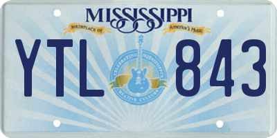 MS license plate YTL843