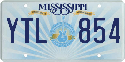 MS license plate YTL854