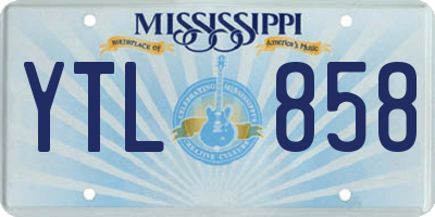 MS license plate YTL858