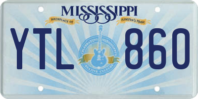 MS license plate YTL860