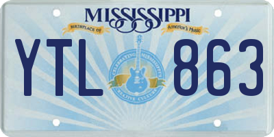 MS license plate YTL863