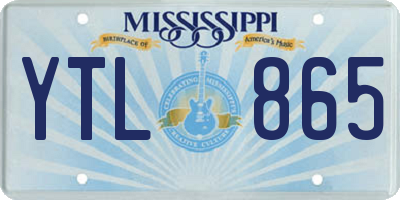 MS license plate YTL865