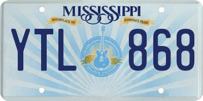 MS license plate YTL868