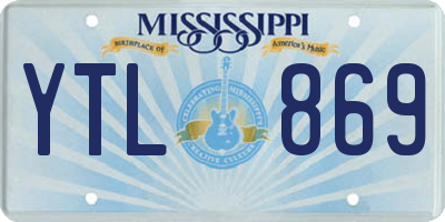 MS license plate YTL869