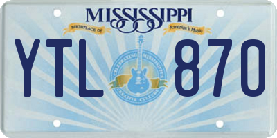 MS license plate YTL870