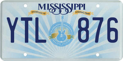 MS license plate YTL876