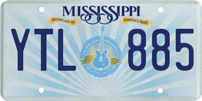 MS license plate YTL885