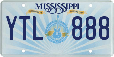 MS license plate YTL888