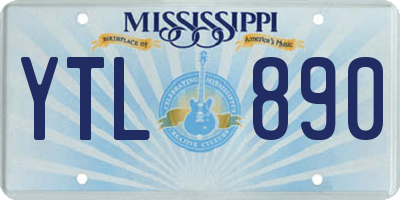 MS license plate YTL890
