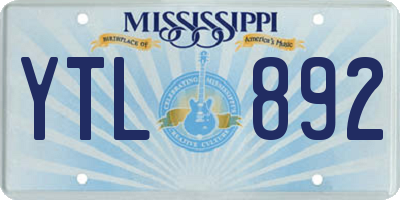 MS license plate YTL892