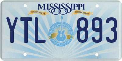 MS license plate YTL893