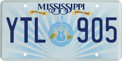 MS license plate YTL905