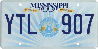 MS license plate YTL907