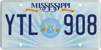 MS license plate YTL908