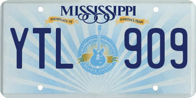 MS license plate YTL909