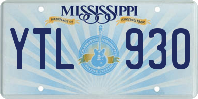 MS license plate YTL930