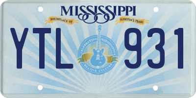 MS license plate YTL931