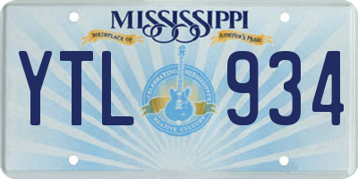 MS license plate YTL934