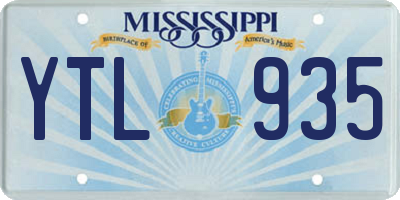 MS license plate YTL935