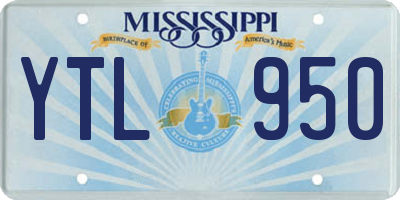 MS license plate YTL950