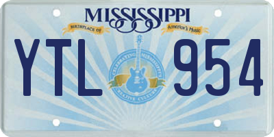 MS license plate YTL954
